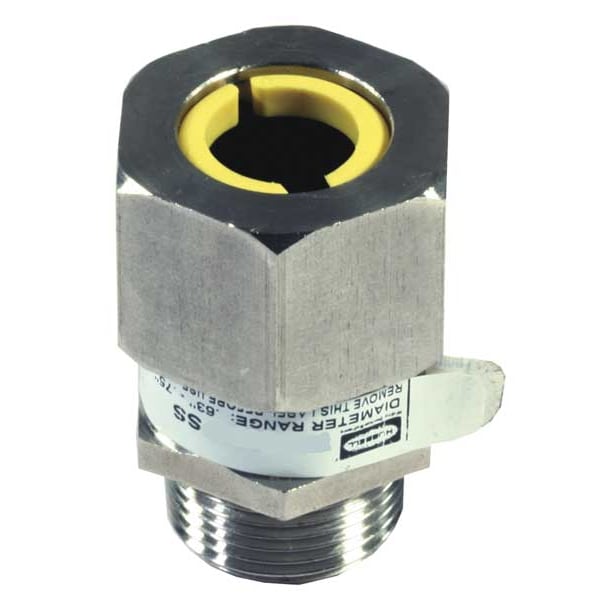 Hubbell Wiring Device-Kellems Liquid Tight Connector, 3/8 in., White - SHC1011SS