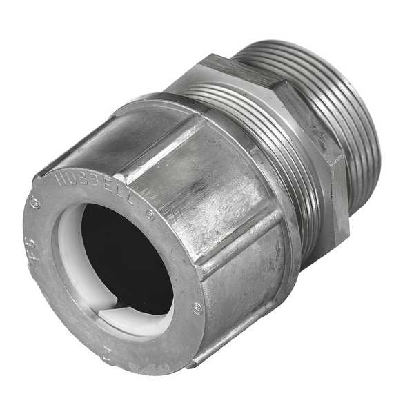 Hubbell Wiring Device-Kellems Cord Connector, 3 in., Straight, White - SHC1086
