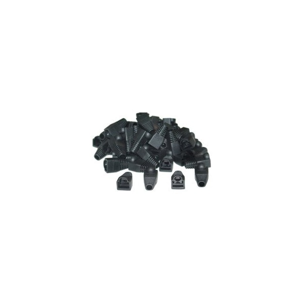 Swe-Tech 3C RJ45 Strain Relief Boots, Black, 50PK - FWTSR-8P8C-BK