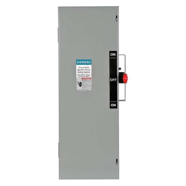 Interruptor de seguridad fusible Siemens, servicio pesado, 600V CA, 3PST, 60 A, NEMA 1 - DTF362