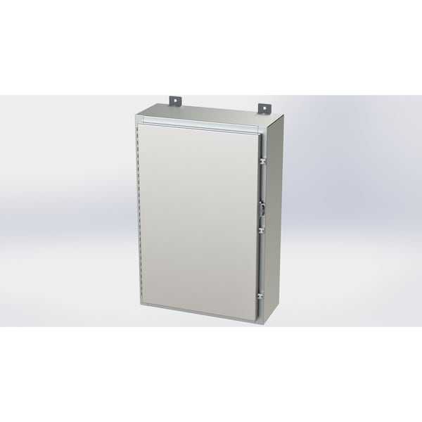 Saginaw Control & Engineering 316 Stainless Steel Electrical Enclosures, 30 in H, 8 in D, 20 in W, NEMA 4X, Hinged - SCE-30H2008SS6LP