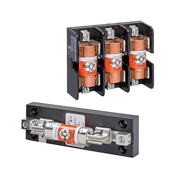 Mersen Open Fuse Block, J UL Class, 3 Poles, 201 to 400A Amp Range, 600V AC/DC Volt Rating - 64033J