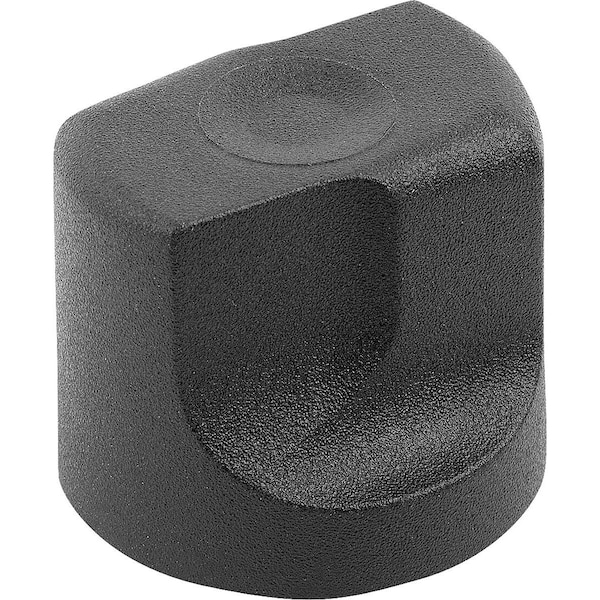 Kipp Grip Nut Size:3 D=M05 D1=25 H=22, 9, Form:K Plastic, Black Ral7021, Comp:Steel, Comp:Blue-Passivated - K1126.305