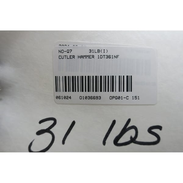 Interruptor de desconexión no fusible Eaton Cutler-Hammer de 3P 30A AMP 600V-AC 250V-DC - 1DT361NF