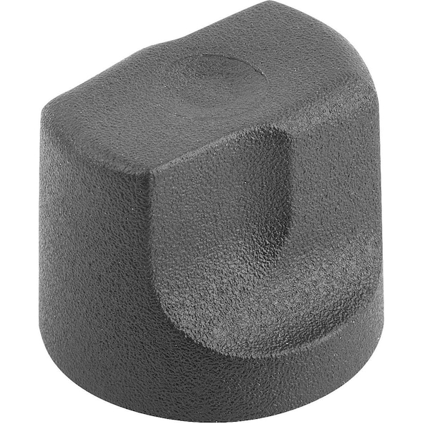 Kipp Grip Nut Size:1 D=M03 D1=16 H=15, Form:K Thermoplastic, Black Ral7021, Comp:Brass - K1126.103
