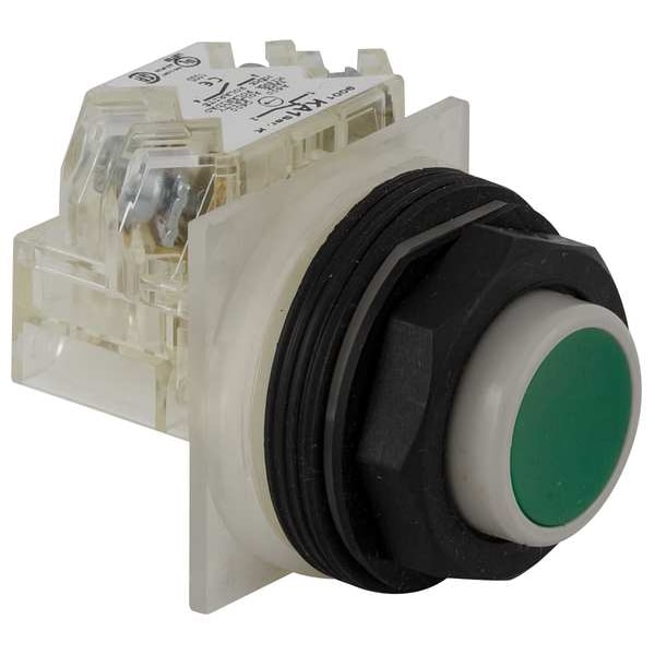 Botón pulsador no iluminado Schneider Electric, 30 mm, 1NA, Verde - 9001SKR3GH5
