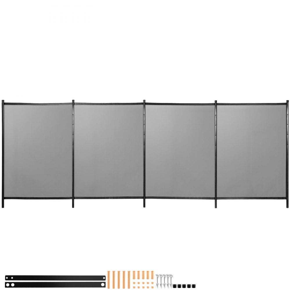 VEVOR Sentry Security Pool Fence 4x48 ft Removable Pool Fence Hole Size 1.1x 3.5 in Pool Fences for In-ground Pools 44 Sleeves Pool Fence DIY by Life Saver Fencing Section Kit Black - KCXYCWLL448FT9UO3V0