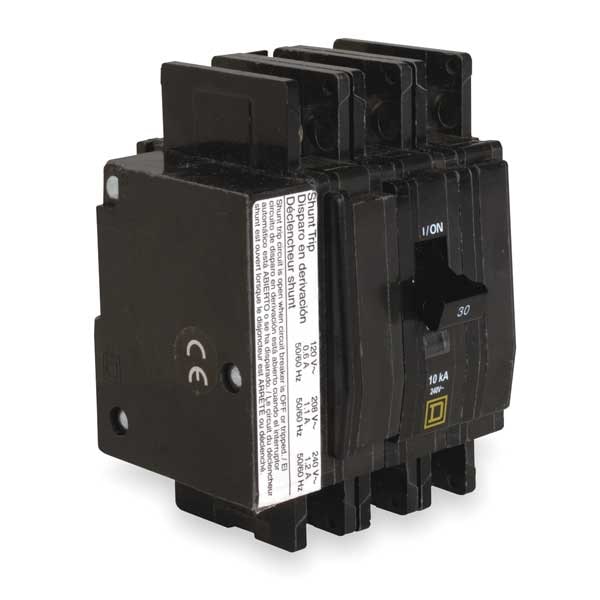 Square D Miniature Circuit Breaker, QOU Series, 100A, 3 Pole, 120/240V AC, 10kA at 120/240V AC - QOU31001021