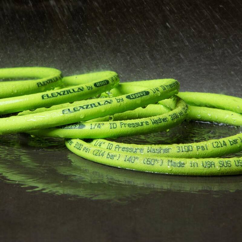 Flexzilla 5/16 in. x 25 ft. 3100 PSI Pressure Washer Hose with M22 Fittings - HFZPW3525M