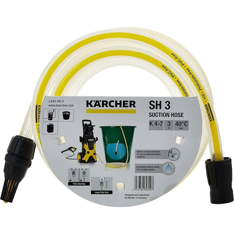 Karcher SH 3 Water Suction Hose with Filter, 3/4 in. Proprietary Connection, 9.8 ft., 2300 PSI for Electric Pressure Washer Hose - 2.643-101.0