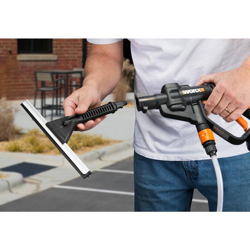 Worx Hydroshot 12 in. Window Squeegee Wiper with Water Sprayer, Quick Snap Connection - WA4050