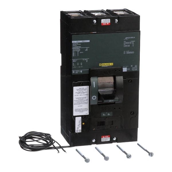 Square D Molded Case Circuit Breaker, LAL Series, 400A, 3 Pole, 600V AC, 42kA at 240V AC - LAL364001021