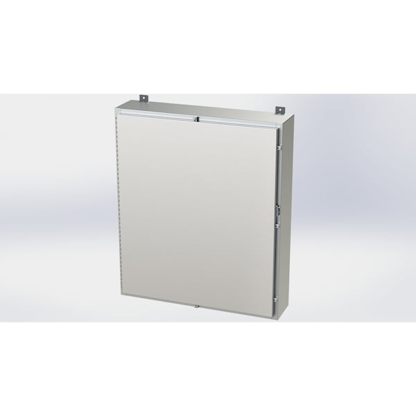Saginaw Control & Engineering 304 Stainless Steel Electrical Enclosures, 42 in H, 8 in D, 36 in W, NEMA 4X, Hinged - SCE-42H3608SSLP