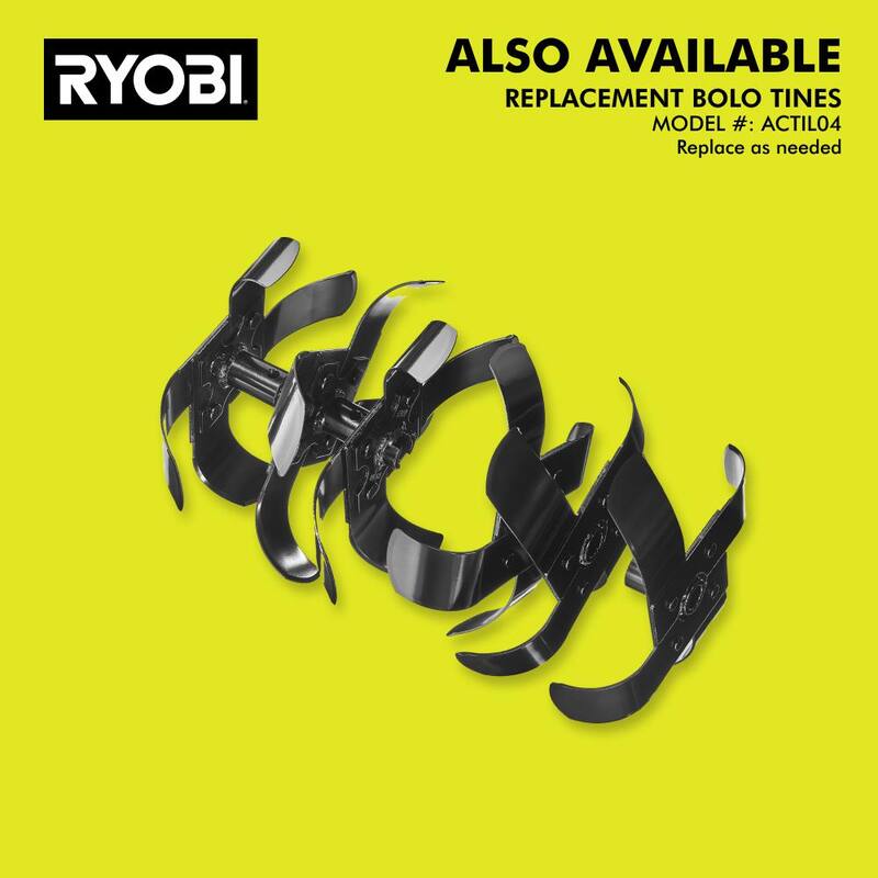 RYOBI 40V HP Brushless 16 in. Front Tine Tiller with Adjustable Tilling Width with 6.0 Ah Battery and Quick Charger - RY40730