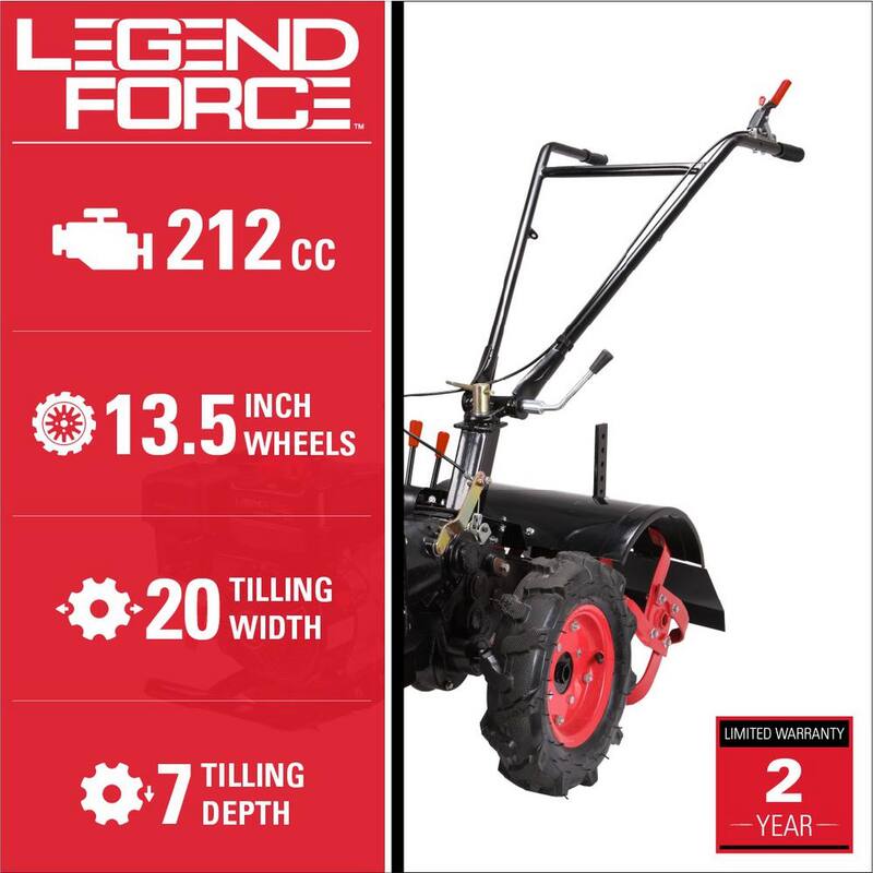 Legend Force 20 in. 212 cc Gas Rear Tine Tiller, Forward/Reverse - LF20212RTG