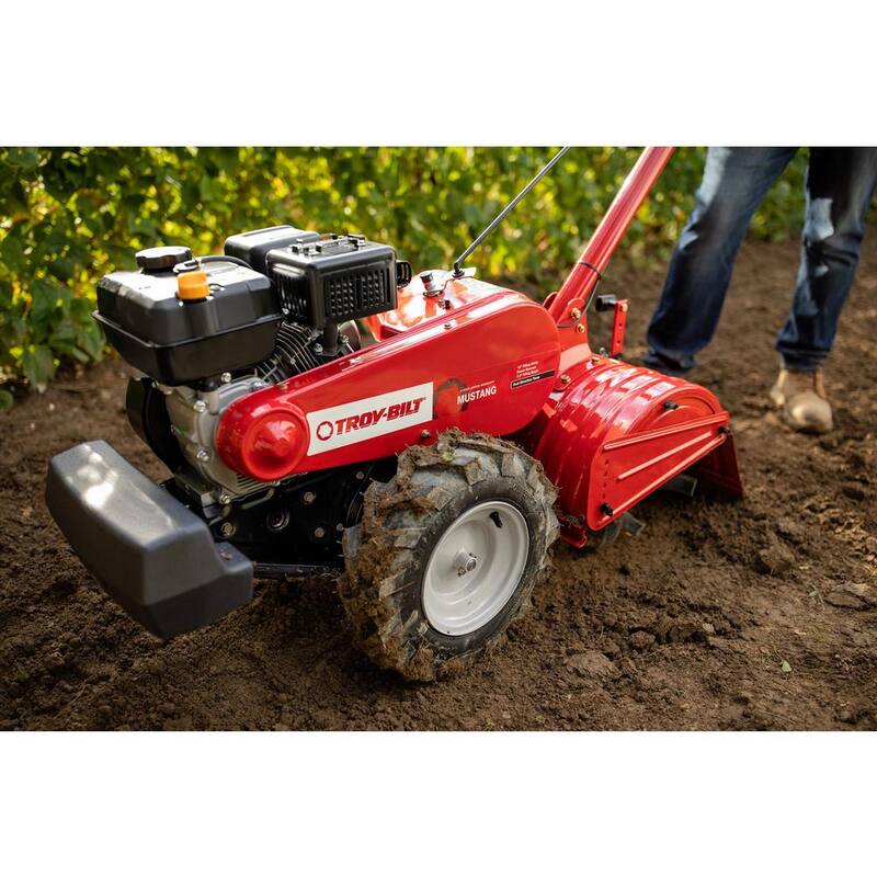 Troy-Bilt Mustang 18 in. 208 cc Gas OHV Engine Rear Tine Garden Tiller with Forward and Counter Rotating Tilling Options - Mustang DDT