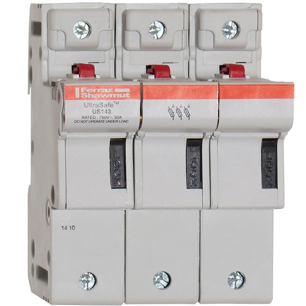 Mersen Fuse Holder, 3 Poles, 800V AC/1000V DC Volt Rating - N331143