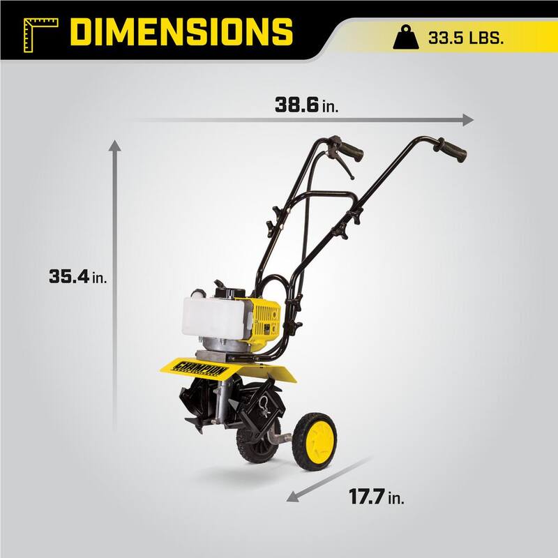 Champion Power Equipment 9.5 in. Portable Gas Garden Tiller Cultivator - 100882