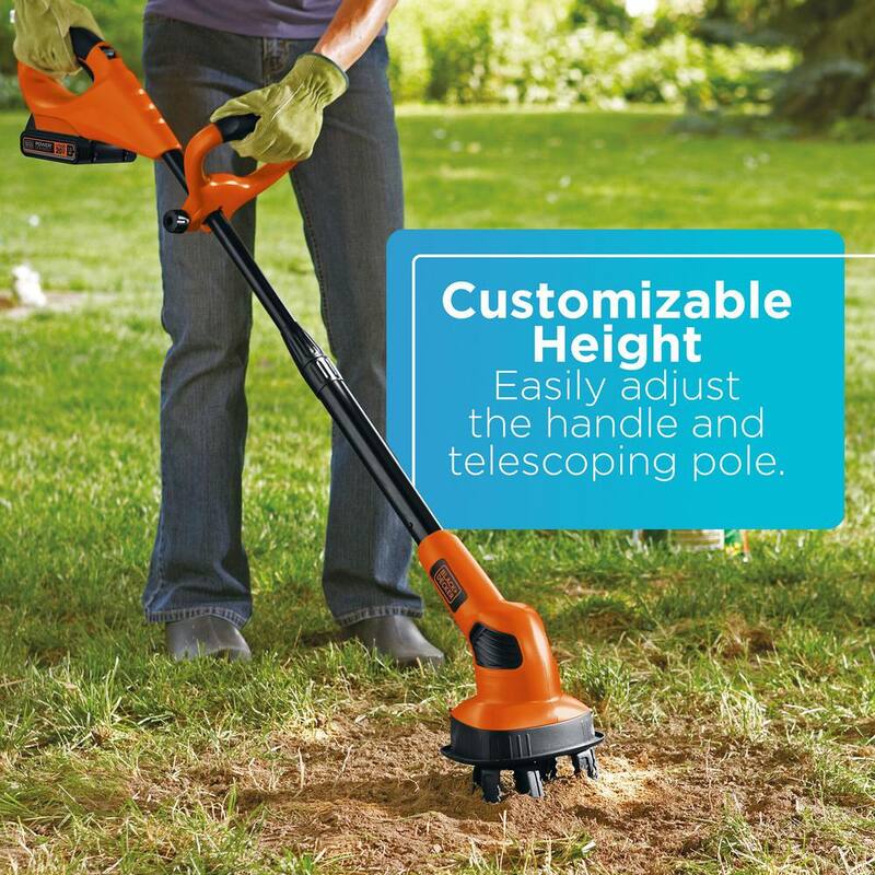 BLACK+DECKER 20V MAX 7 in. Lithium-Ion Cordless Garden Cultivator/Tiller with 1.5Ah Battery and Charger Included - LGC120