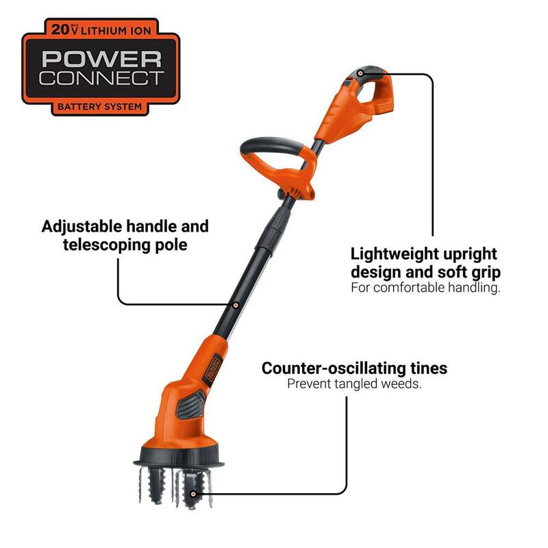 BLACK+DECKER 20V MAX 7 in. Lithium-Ion Cordless Garden Cultivator/Tiller with 1.5Ah Battery and Charger Included - LGC120