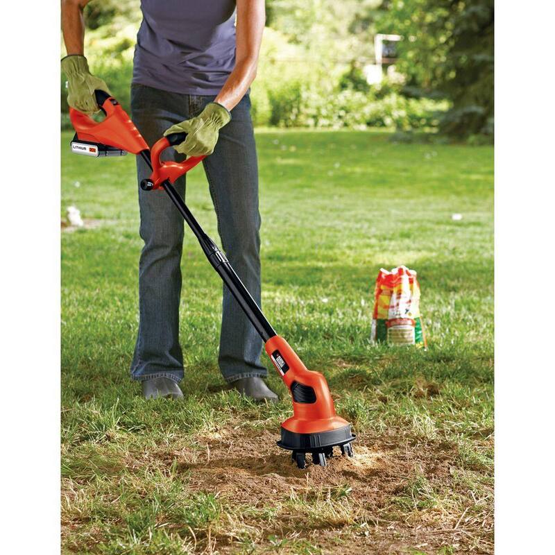 BLACK+DECKER 20V MAX 7 in. Lithium-Ion Cordless Garden Cultivator/Tiller with 1.5Ah Battery and Charger Included - LGC120