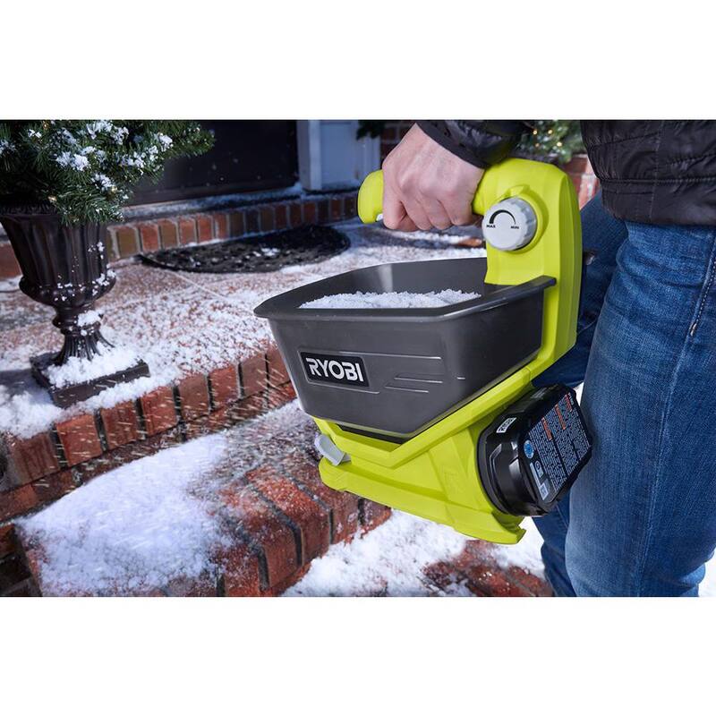 RYOBI ONE+ HP 18-Volt Brushless 14 in. Cordless Battery Cultivator, Seed Spreader, Two 4.0 Ah Batteries and Charger - P2740-SS