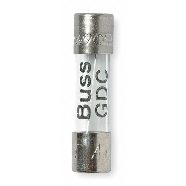Eaton Bussmann Glass Fuse, GDC Series, Time-Delay, 1A, 250V AC, 35A at 250V AC, 5 PK - GDC-1A