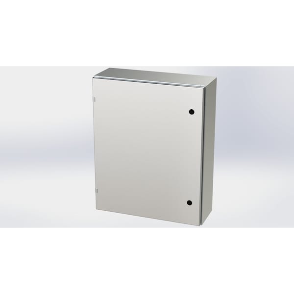 Saginaw Control & Engineering 316 Stainless Steel Electrical Enclosures, 30 in H, 8 in D, 24 in W, NEMA 3R, 4, 4X, 12, 13, Hinged - SCE-30EL2408SS6LP