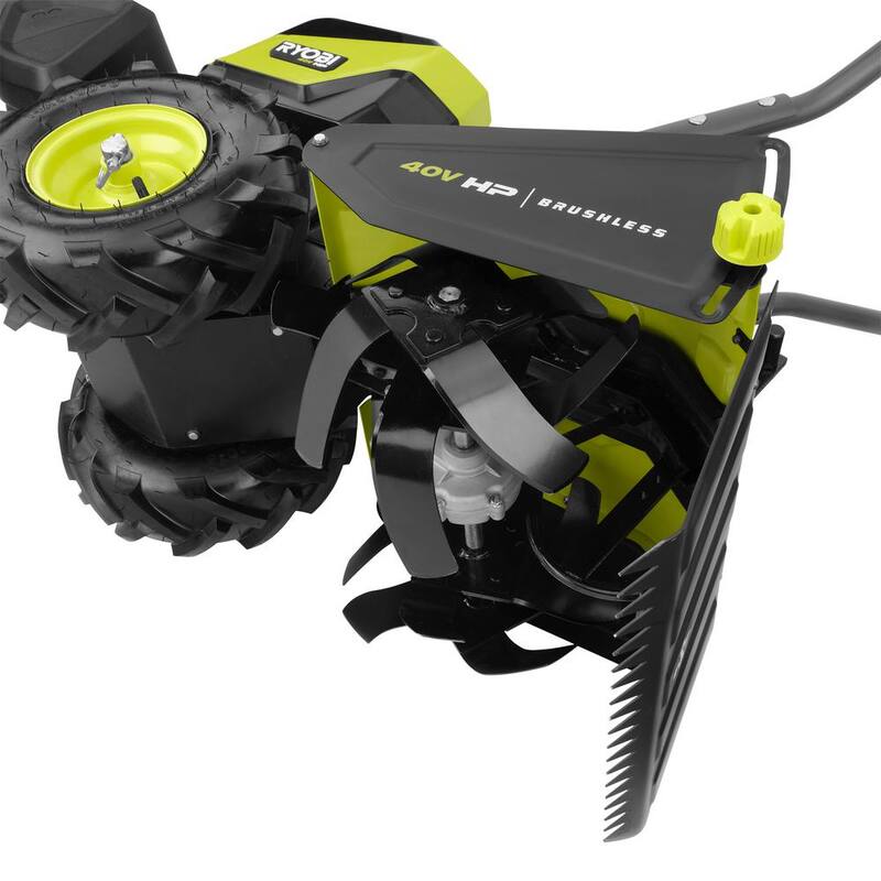 RYOBI 40V HP Brushless 18 in. Battery Powered Rear Tine Tiller (Tool Only) - RY40702B