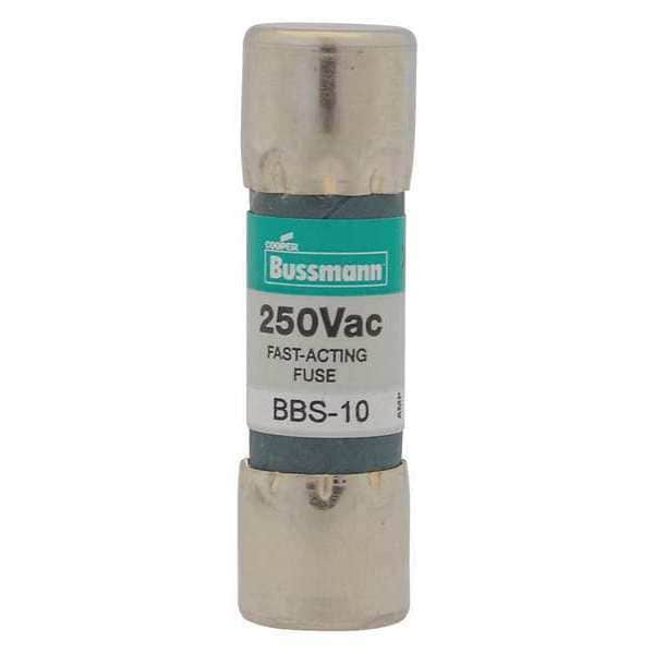 Eaton Bussmann Midget Fuse, BBS Series, Fast-Acting, 10A, 250V AC, Non-Indicating, 10kA at 250V AC - BBS-10