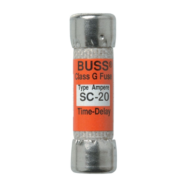 Eaton Bussmann Midget Fuse, SC Series, Time-Delay, 20A, 600V AC, 100kA at V AC, 10kA at V DC - BP/SC-20