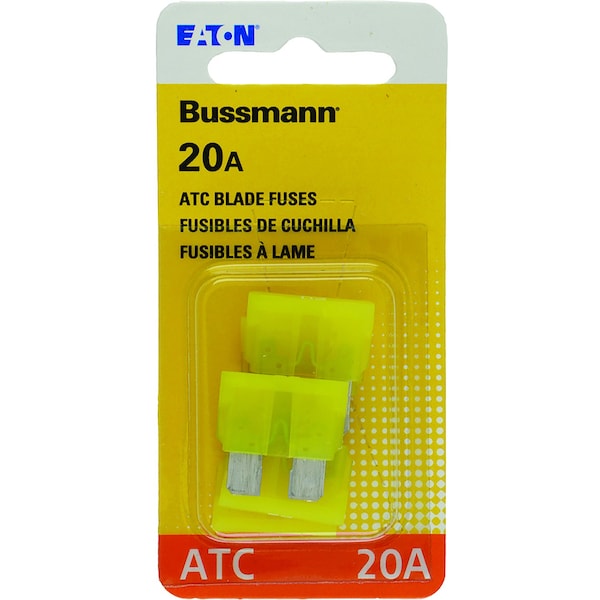 Eaton Bussmann Automotive Fuse, ATC Series, 20A, 32V DC, Non-Indicating, 5 PK - BP/ATC-20-RP