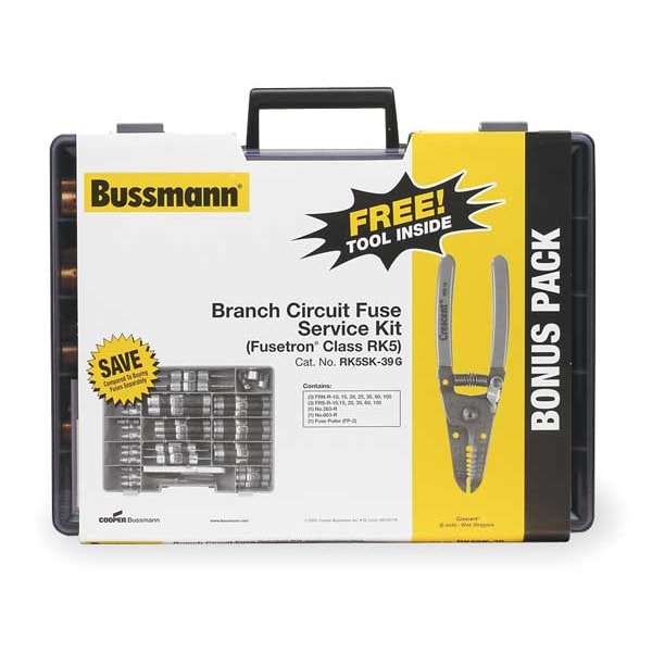 Eaton Bussmann Industrial Fuse Kit, FRN-R, FRS-R Series, 39 Fuses Included, RK-5 Class, 10 to 100A - RK5SK-39