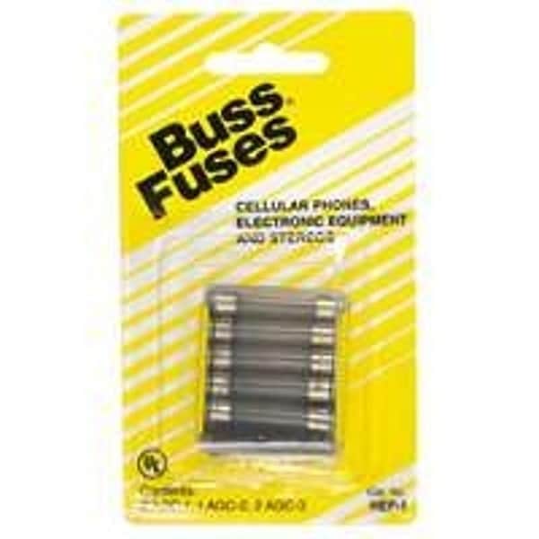 Eaton Bussmann Glass Fuse Kit, AGC Series, 5 Fuses Included, 1 to 3A, 250V AC, 32V AC - HEF-1