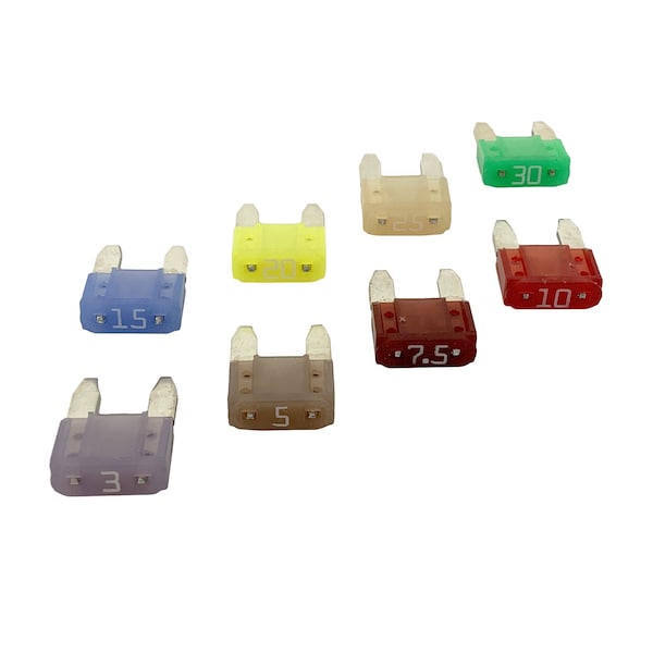 Littelfuse Fuse Assortment, Mini, 1 Each Mini 3A, 5A, 7.5A, 10A, 15A, 20A, 25A, 30A - 00940362ZP