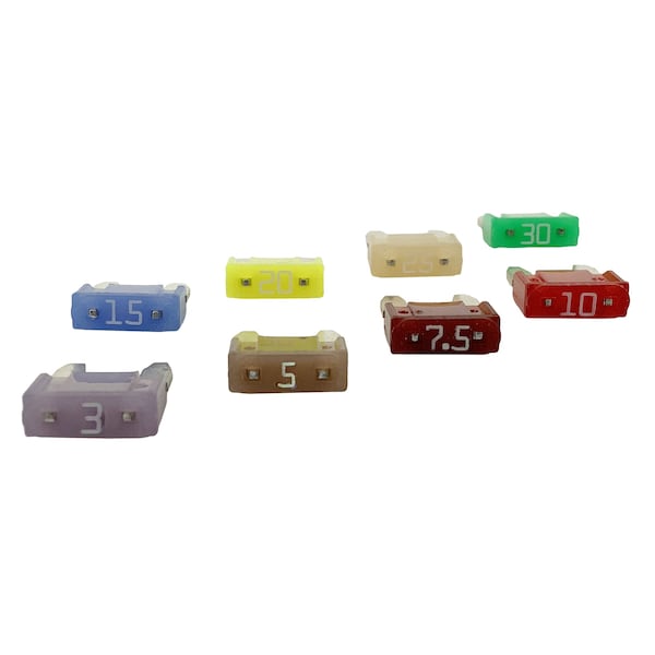 Littelfuse Fuse Assortment, Mini, 1 Each Mini 3A, 5A, 7.5A, 10A, 15A, 20A, 25A, 30A - 00940362ZP