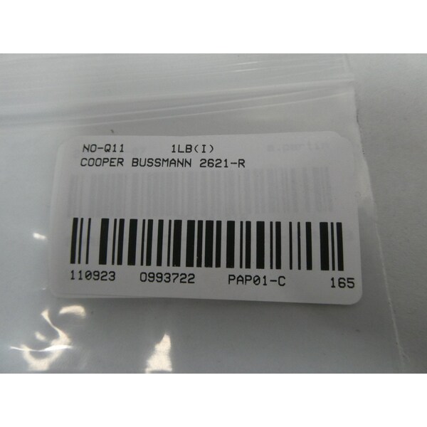 Eaton Bussmann Fuse Reducer, R Fuse Class, 200A Max. Amps, 600V AC Max. Volts, 0 to 200A Amp Range - 2621-R