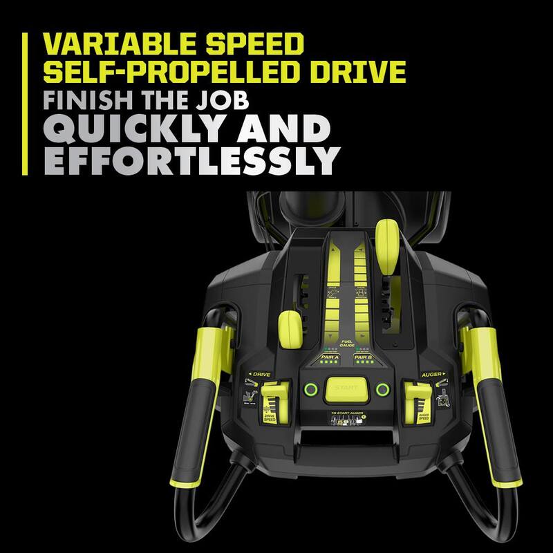 RYOBI 40V HP Brushless Whisper Series 24" 2-Stage Cordless Electric Self-Propelled Snow Blower - (4) 6 Ah Batteries & Charger - RY40870