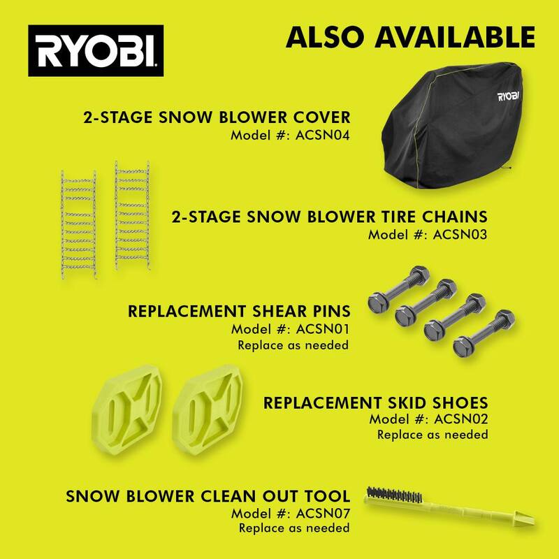 RYOBI 40V HP Brushless Whisper Series 24" 2-Stage Cordless Electric Self-Propelled Snow Blower - (4) 6 Ah Batteries & Charger - RY40870
