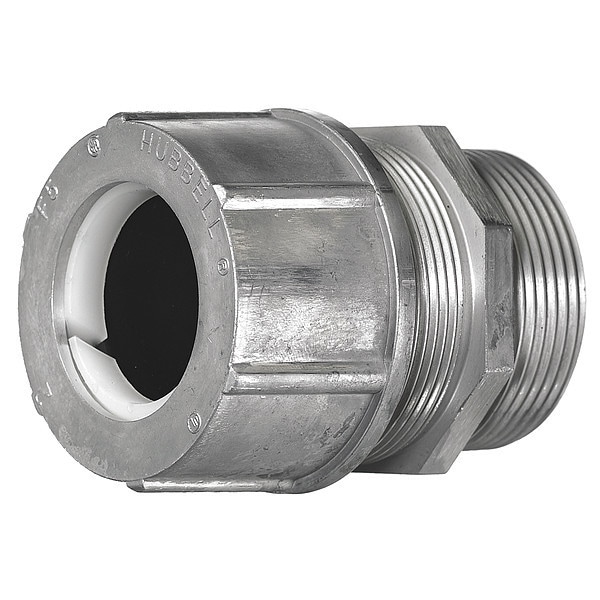 Hubbell Wiring Device-Kellems Cord Connector, 2-1/2 in., Straight, White - SHC1078