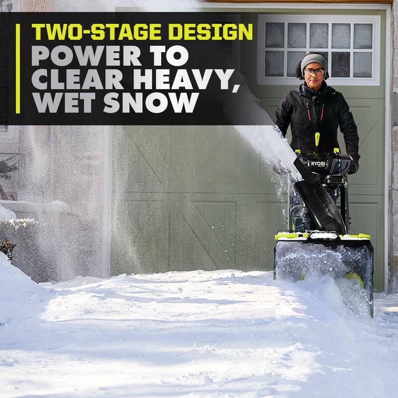 RYOBI 40V HP Brushless Whisper Series 22" 2-Stage Cordless Electric Self-Propelled Snow Blower - (2) 8 Ah Batteries & Charger - RY408150VNM