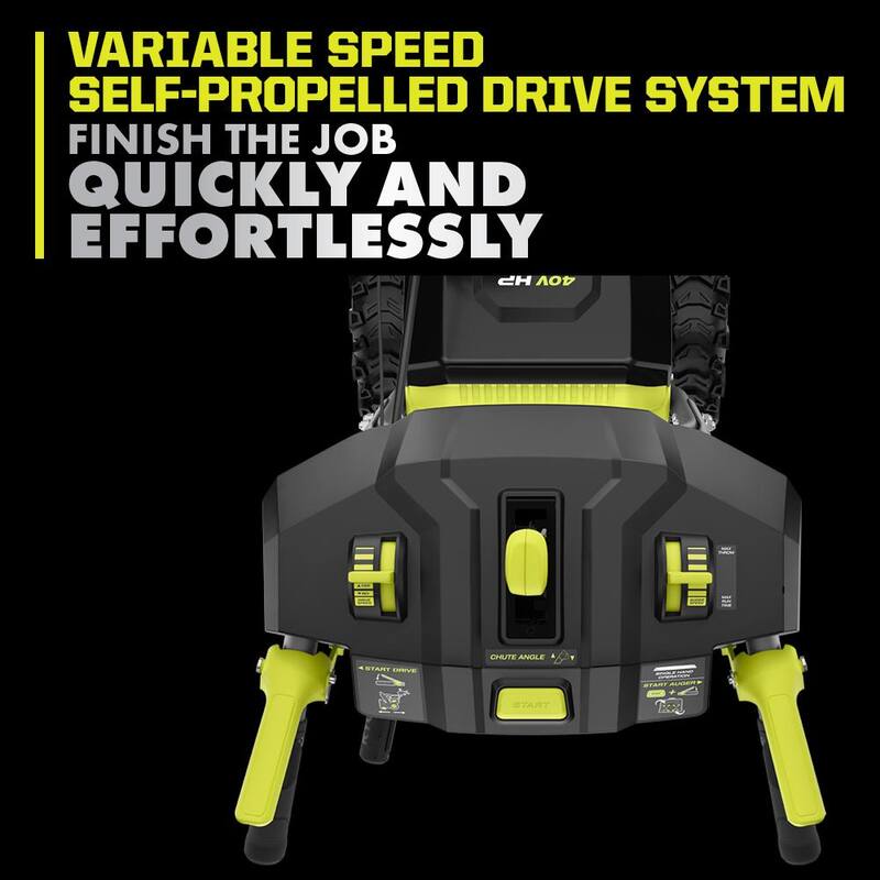 RYOBI 40V HP Brushless Whisper Series 22" 2-Stage Cordless Electric Self-Propelled Snow Blower - (2) 8 Ah Batteries & Charger - RY408150VNM