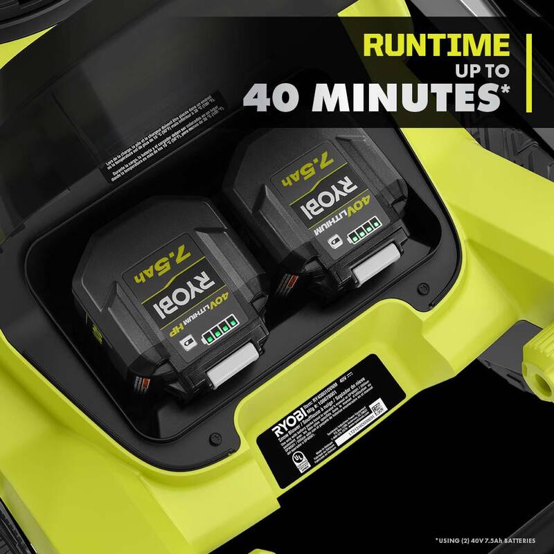 RYOBI 40V HP Brushless Whisper Series 21 in. Single-Stage Cordless Battery Snow Blower with (2) 7.5 Ah Batteries & Charger - RY408101