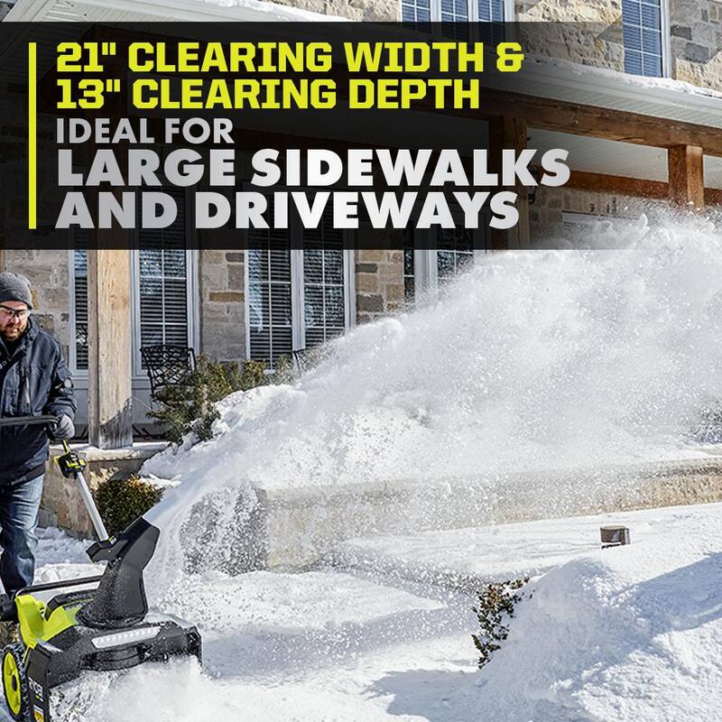 RYOBI 40V HP Brushless Whisper Series 21 in. Single-Stage Cordless Battery Snow Blower with (2) 7.5 Ah Batteries & Charger - RY408101