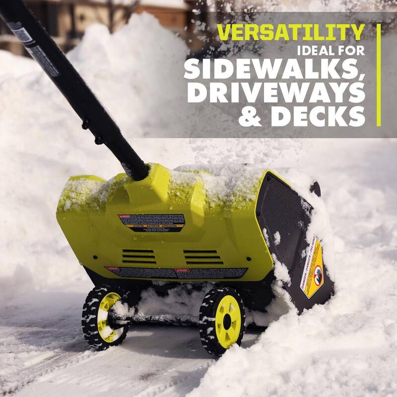 RYOBI 40V 12 in. Single-Stage Cordless Electric Snow Shovel with 4.0 Ah Battery and Charger - RY408130