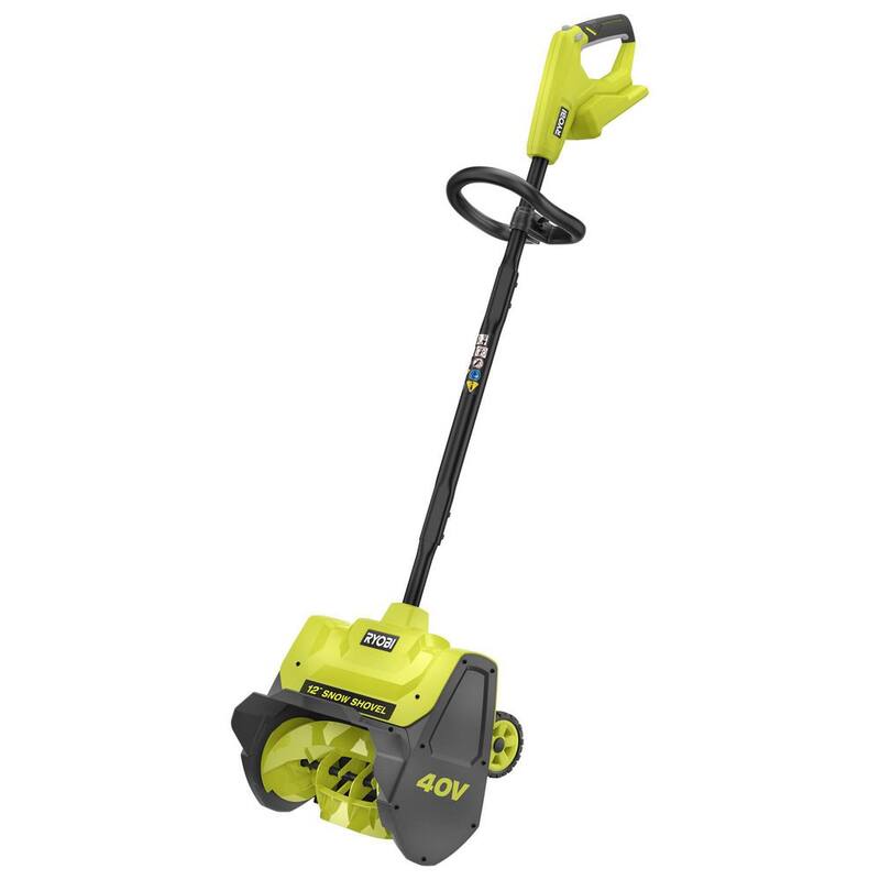 RYOBI 40V 12 in. Single-Stage Cordless Electric Snow Shovel with 4.0 Ah Battery and Charger - RY408130