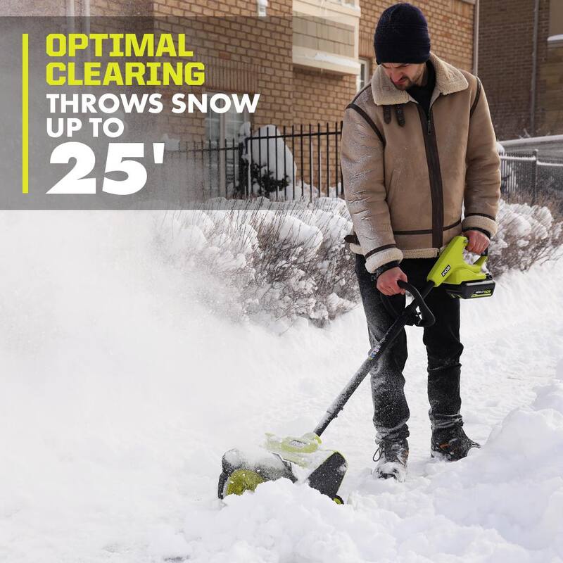 RYOBI 40V 12 in. Single-Stage Cordless Electric Snow Shovel with 4.0 Ah Battery and Charger - RY408130