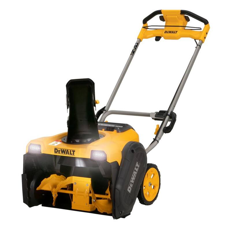 DEWALT 60-Volt 21 in. Maximum Cordless Electric Single Stage Snow Blower with Two 4.0 Ah FLEXVOLT Batteries and 2 Chargers - DCSNP2142Y2