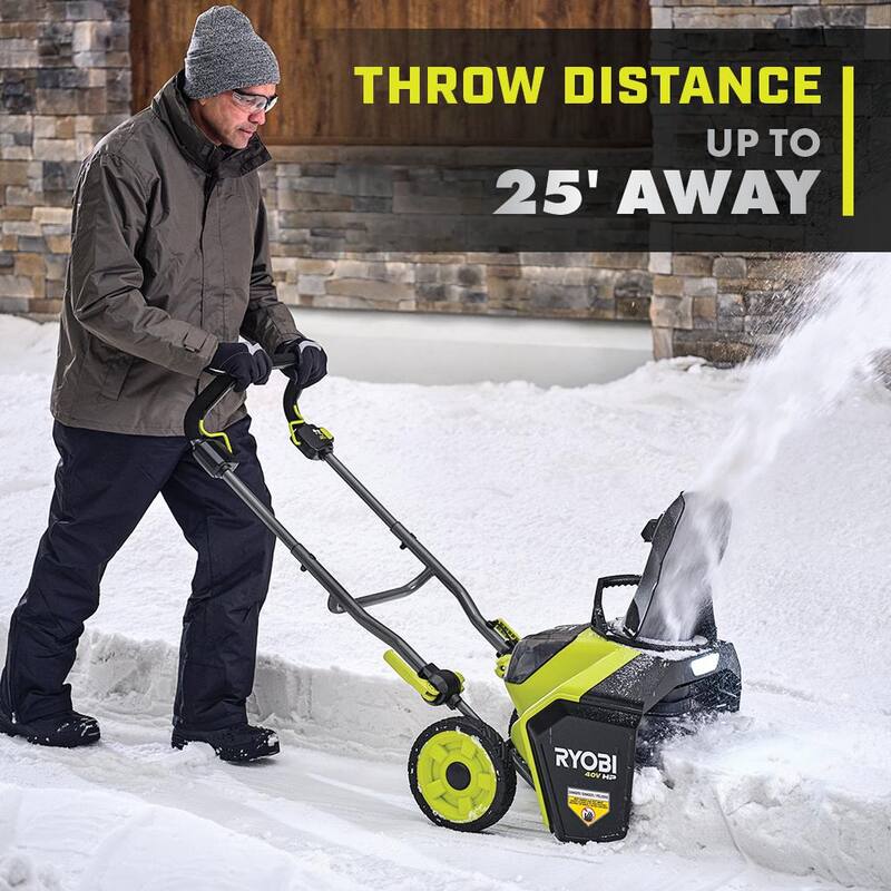 RYOBI 40V HP Brushless 18 in. Single-Stage Cordless Electric Snow Blower with 6.0 Ah Battery and Charger - RY40890