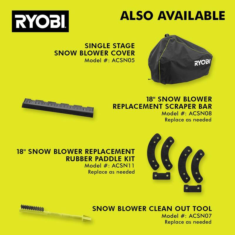 RYOBI 40V HP Brushless 18 in. Single-Stage Cordless Electric Snow Blower with 6.0 Ah Battery and Charger - RY40890